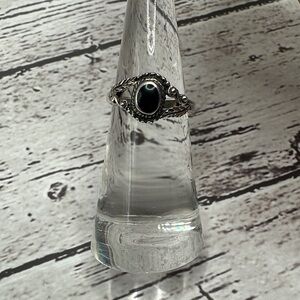 Sterling & Black Onyx Accent Ring for Women